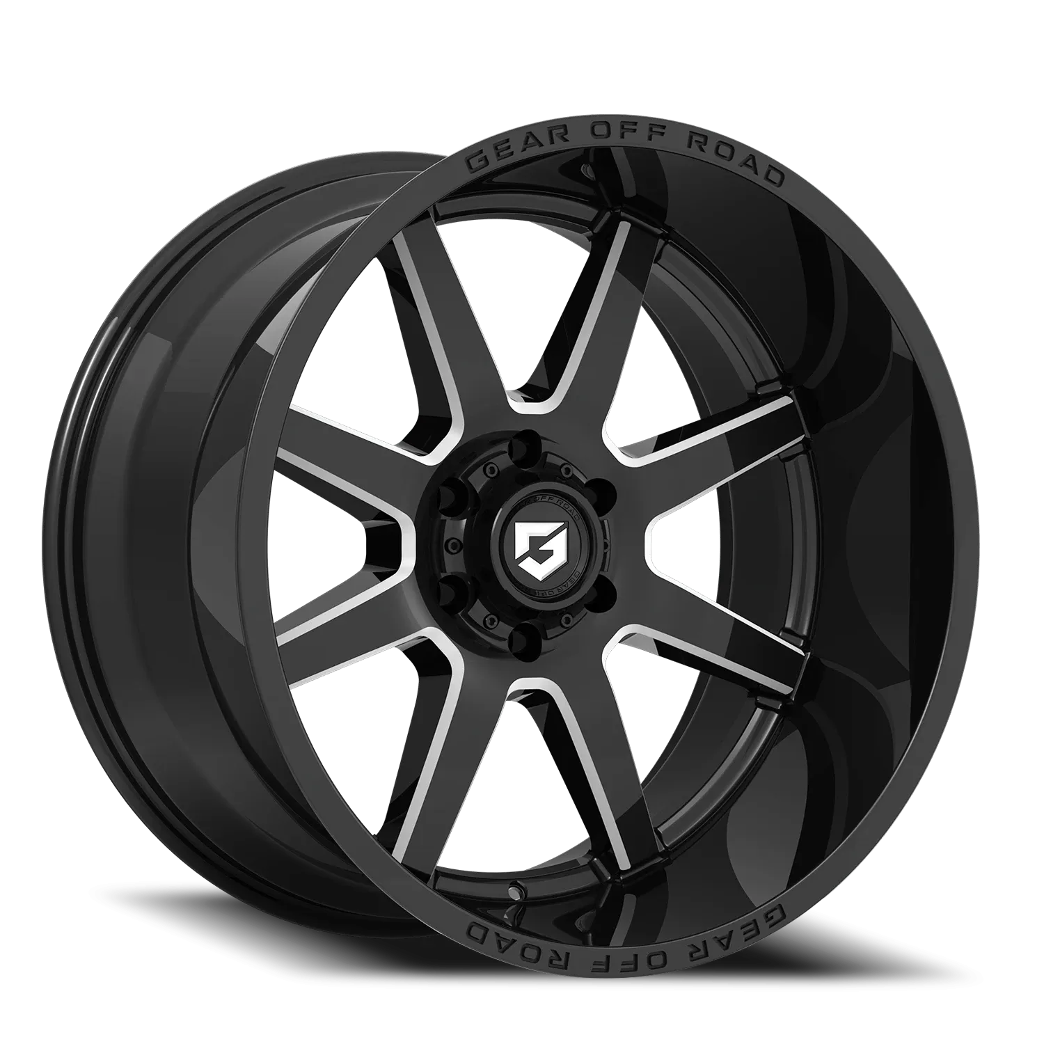 GEAR OFF ROAD 762BM PIVOT 20X10 GLOSS BLACK/MILLED ACCENTS
